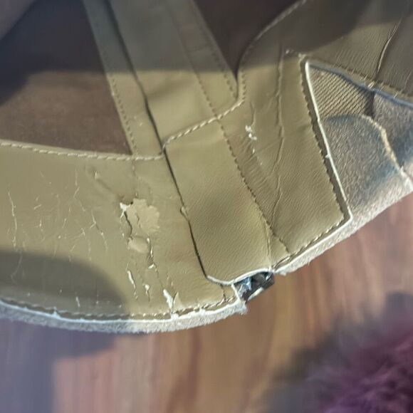 Lauren Ralph Lauren sure Tan beige heeled Brown  Leather boots size 8 - Picture 6 of 8